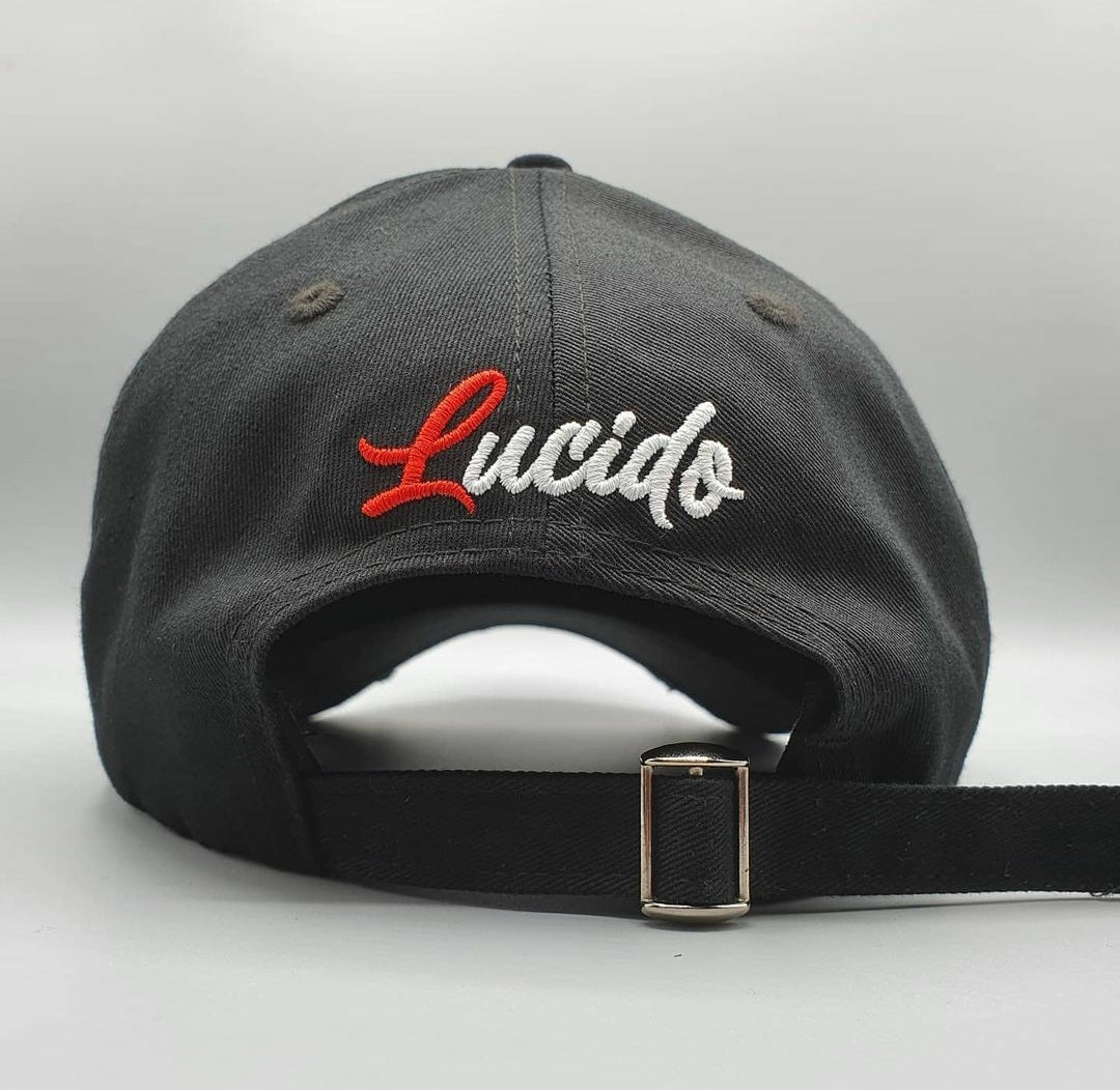 ONYX BLACK & RED DISTRESSED BASEBALL CAP - Lucido Clothing