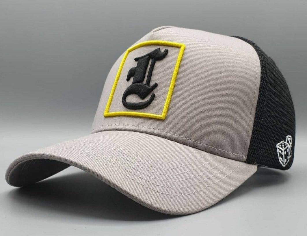 MOON GREY TRUCKER CAP - Lucido Clothing