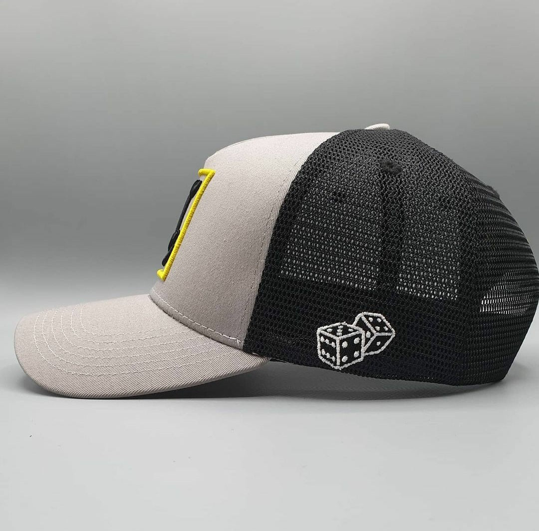 MOON GREY TRUCKER CAP - Lucido Clothing