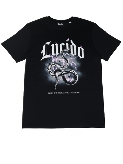 BLACK ORGANIC TSHIRT (DONT BITE THE HAND THAT FEEDS YOU) - Lucido Clothing