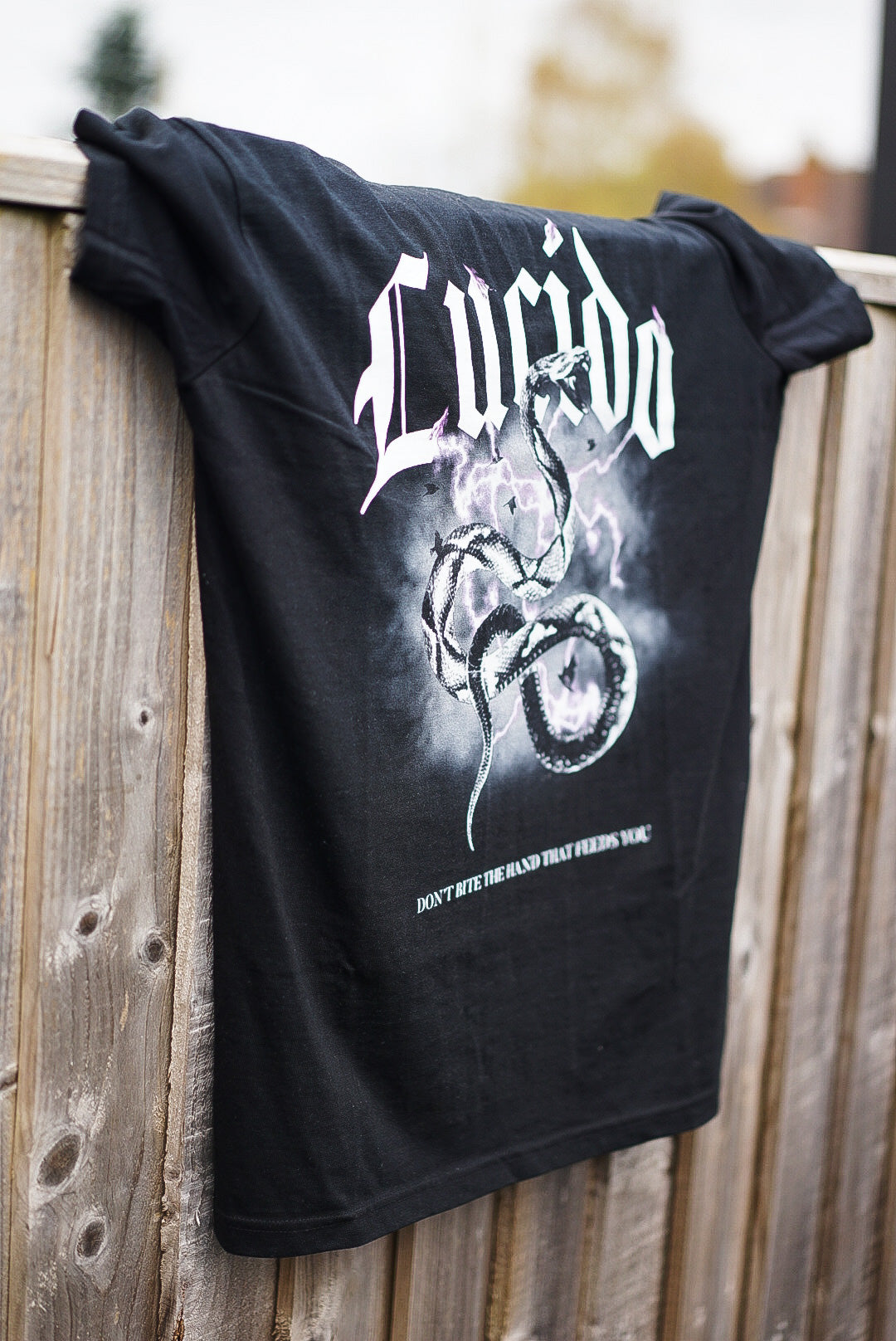 BLACK ORGANIC TSHIRT (DONT BITE THE HAND THAT FEEDS YOU) - Lucido Clothing